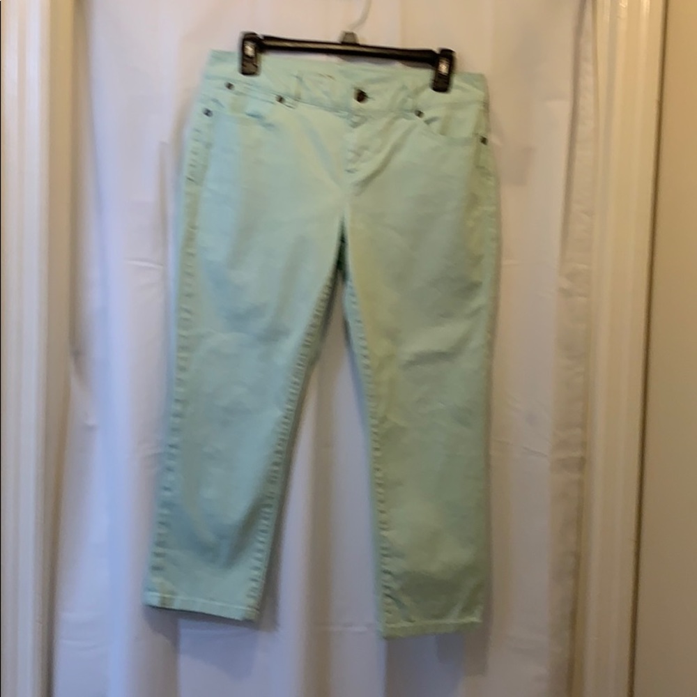Talbots Sz 6P/28 Signature Mint Green Slim Crop